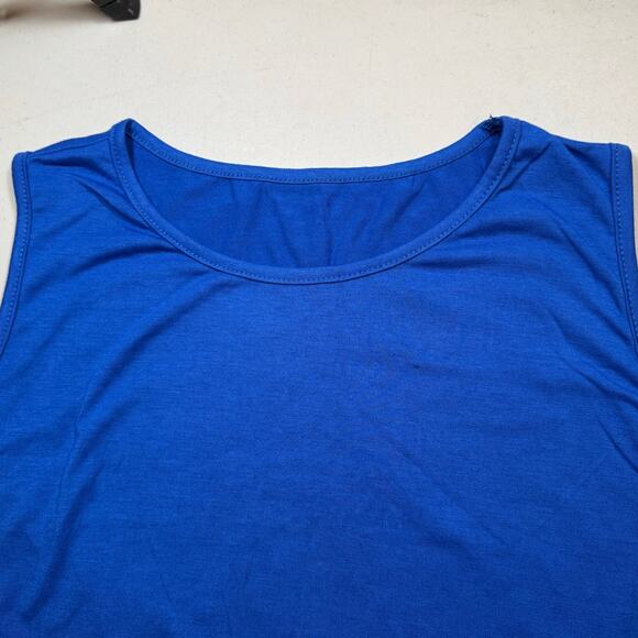 Cupshe Blue Side Tie Sleeveless Swim Cover Up Dress NWT Size XL - Picture 4 of 8